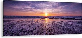Tabloul cu plaja - apus de soare (120x50 cm)