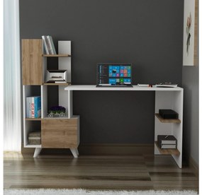Masă PC Allisa (Alb + Nuc). 1088555