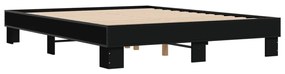 3280232 vidaXL Cadru de pat, negru, 150x200 cm, lemn prelucrat și metal