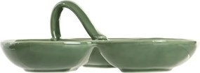 Bol servire aperitive cu 3 compartimente din ceramică, 23,5×23,5×9 cm, „Olivo"