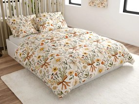 Lenjerie de pat creponata FLORAL RIBBON POLY colorata Dimensiune lenjerie de pat: 2 buc 70 x 90 cm | 200 x 220 cm