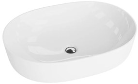 Lavoar pe blat Rune Dagaz oval 60 cm alb lucios