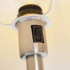 Lampă de podea clasică din oțel cu umbră albă și lumină de lectură - Retro