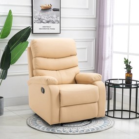 Homcom Fotoliu Relax cu suport pentru picioare care se poate ridica Fotoliu rabatabil fotolii pentru cameră din piele ecologică Fotoliu ergonomic Bej