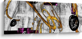 Tablou abstracției (cu ceas) (90x30 cm)