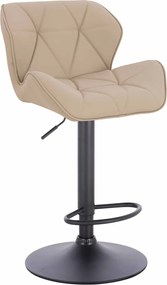 HR111W Scaun Crem Piele Ecologica Premium Soft cu Bază Neagră