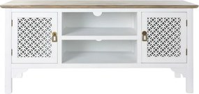 Comoda TV alba , din lemn de molid „Rustic Elegance”