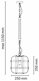 Lustră pe lanț KLATKA 1xE27/10W/230V