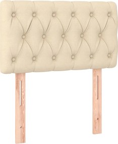 vidaXL Tăblie de pat, crem, 80x7x78/88 cm, textil
