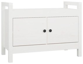 821780 vidaXL Bancă de hol, alb, 80x40x60 cm, lemn masiv pin