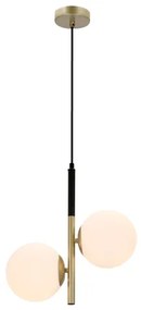 Lustră pe cablu DUO 2xE14/40W/230V aurie/neagră