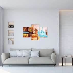 Tablou - Vremea ploioasă și Turnul Eiffel (90x60 cm)