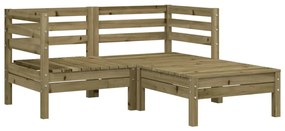 838025 vidaXL Canapea de grădină 2 locuri/taburet, lemn de pin tratat