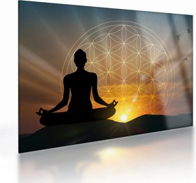 Tablou pe sticlă cu meditație (70x50 cm)