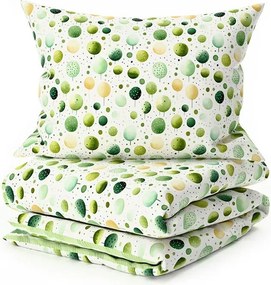 Set lenjerie de pat din polibumbac GREEN TREES POLY verde + fata de perna 50 x 70 cm GRATUIT