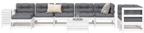 vidaXL Set canapea de grădină, 10 piese, alb, lemn masiv de pin