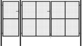 vidaXL Poartă de grădină, antracit, 400 x 150 cm, oțel