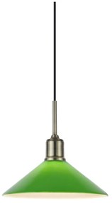 Lustră verde/alămie cu abajur din sticlă ø 25 cm Vela – Markslöjd