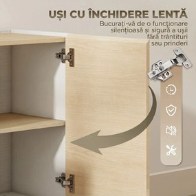 HOMCOM Bufet cu Uși Soft-Close 120 cm, Lemn și Alb | Aosom Romania