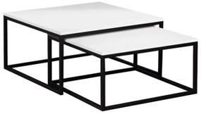 SET 2x măsuță de cafea DUAL alb/negru