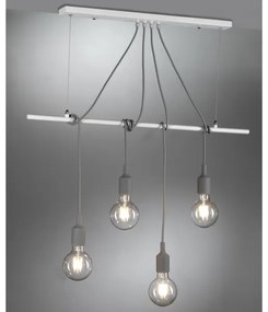 Lustră pe cablu ONLI WIRE 4xE27/15W/230V gri/alb