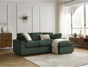 Colțar verde cu tapițerie din catifea reiată Belair – Bobochic Paris