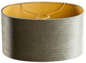Abajur din catifea verde cu interior auriu oval 35/23/18