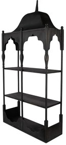 Etajera de perete, neagra, din metal, cu 2 rafturi, Bica
