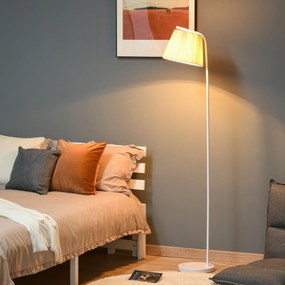 Lampadar cu abajur, baza rotunda, Lampa de sol, Iluminatie casa Mobila casa Metal, 25x27x165 cm, Alb/Crem HOMCOM | Aosom RO