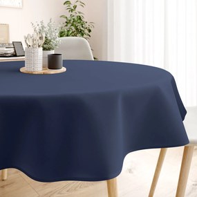 Goldea față de masă loneta - albastru-indigo - rotundă Ø 140 cm