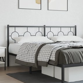 vidaXL Tăblie de pat metalică, negru, 180 cm