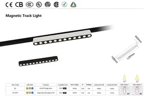 Grilă LED cu Sina Magnetică Aplicată, Lumina Neutră, 12W, Model S3, Negru – Soluție Modernă pentru Iluminat Eficient