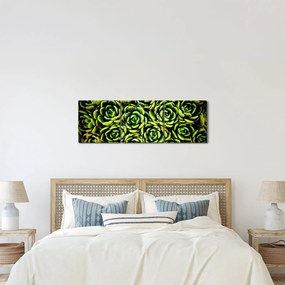 Tablou cu flori de piatră (cu ceas) (90x30 cm)