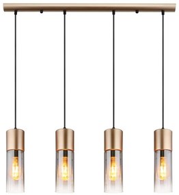 Lustra cu 4 Pendule metal sticla fumurie ANNIKA