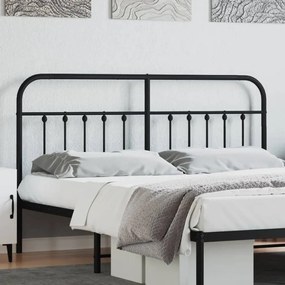 vidaXL Tăblie de pat metalică, negru, 160 cm