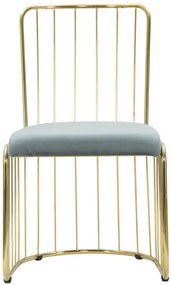 Set 2 scaune dining aurii din metal si catifea, 56 x 47 x 82 cm, Cage Mauro Ferreti