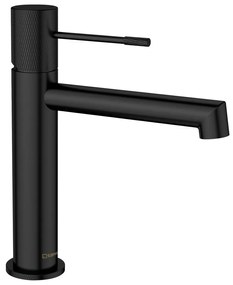 Baterie negru-mat pentru chiuvetă înaltă Solaris – Sapho