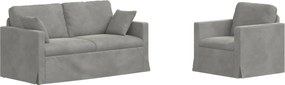 vidaXL Set de canapea 2 pcs Gri deschis 158 x 78 x 80 cm Catifea