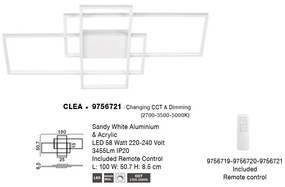 Lustra LED cu telecomanda design geometric CLEA alba