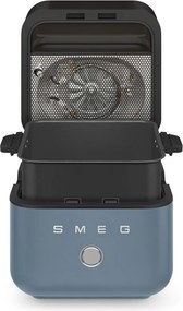 Friteuza cu aer cald Smeg Collezione AFC01SBMAU, 1450 W, 7,3 l, 40-200°C, 7 programe, Mod dublu, Comandă tactila, Timer, LED, Albastru