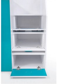 Pat multifuncțional 90 cm Toreno 3 (Alb + alb lucios + gri lucios) (S). 1083327