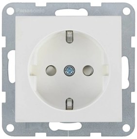 Priza simpla cu impamantare, protectie copii, 16A, IP20, Seashell, Panasonic Karre Plus 55 Soft Touch
