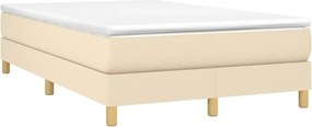 vidaXL Pat continental cu saltea, crem, 120x190 cm, textil