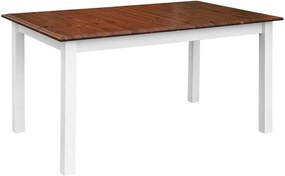 Set lemn masiv nuc Dining Linea 6 Scaune și Masă Extensibilă Alb-