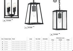 Pendul stil traditional Voyager negru 4614BK SRT