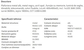 Plafoniera LED cu telecomanda moderna RODAN 36W