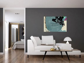 Tablou - Flying balon cu curcubeu (90x60 cm)