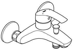 GROHE 33300002 - Baterie pentru cadă EUROSMART DN 15, crom lucios