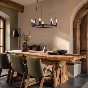 Lampa suspendată industrială neagră cu 7 lumini - Knight