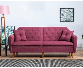 Set Canapea si Fotoliu, Lemn Solid, Terra, 2 Piese, Rosu Bordo